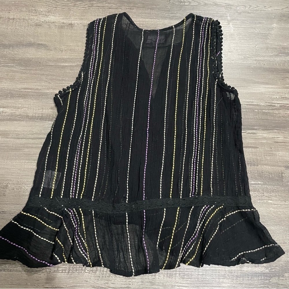 Michael Stars Anthropologie Embroidered Tassel Sleeveless Blouse - Picture 6 of 6